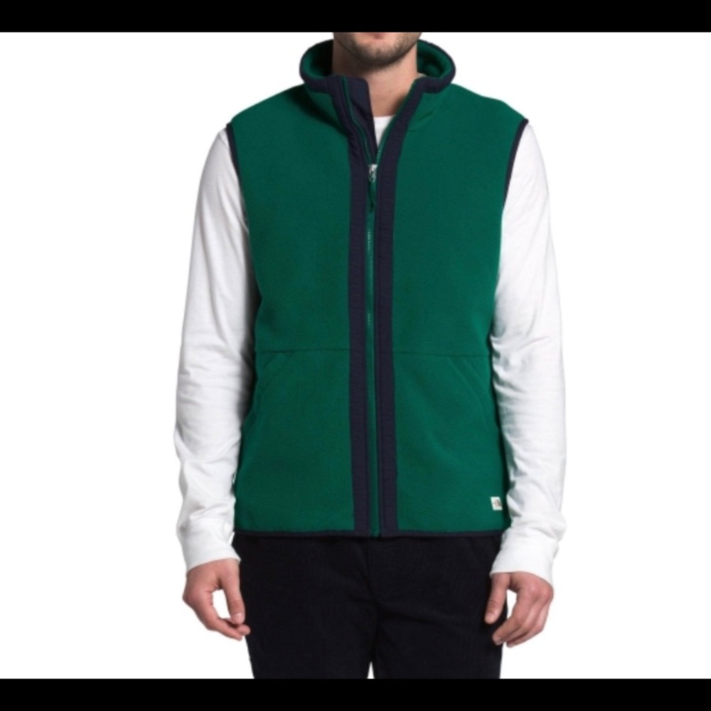 The North Face Men's Carbondale Full Zip Fleece Vest Jacket Sz L NWT Green